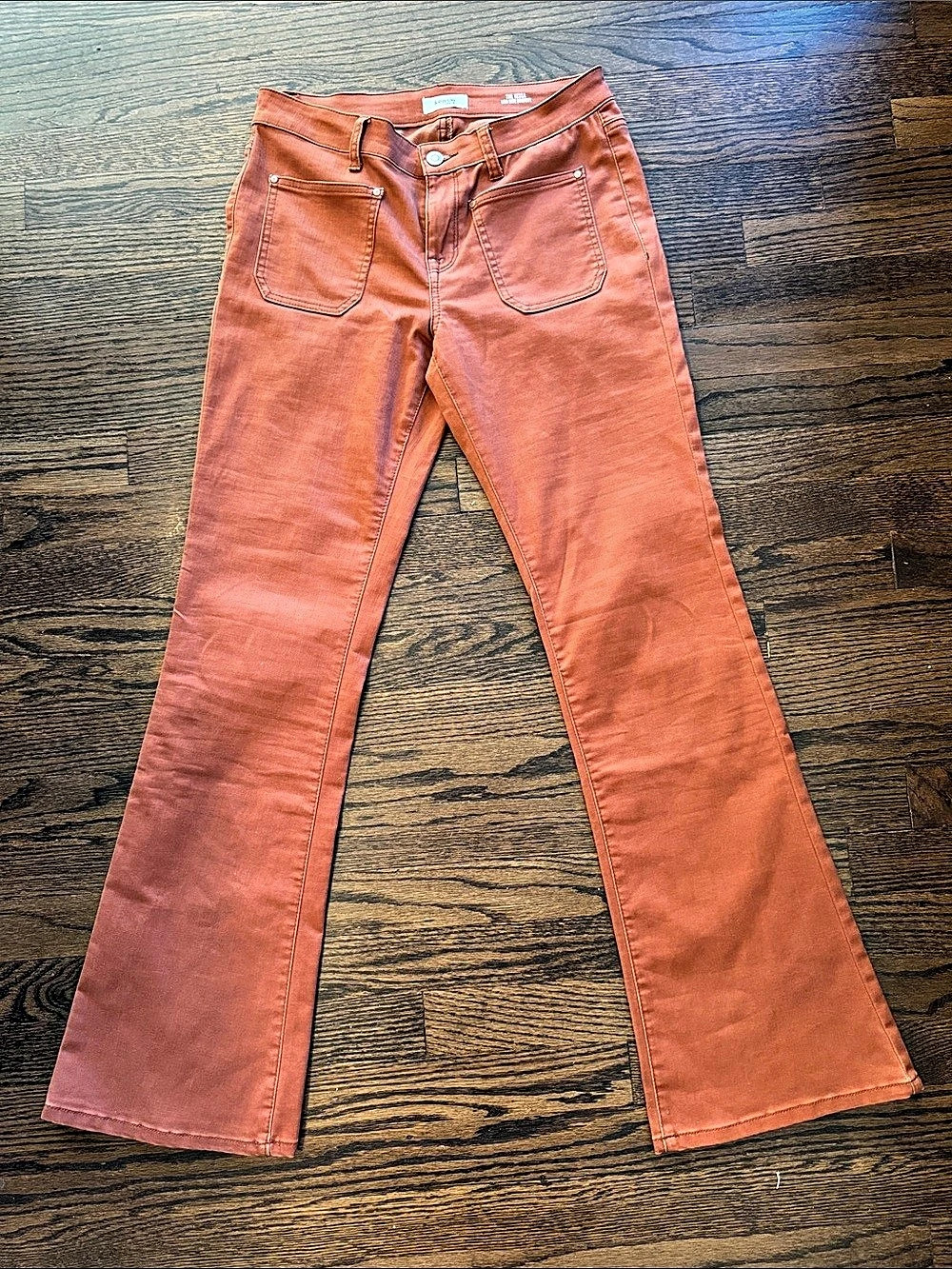 Kensie The Tessa Low Rise Bootcut Jeans in Orange Waist 29
